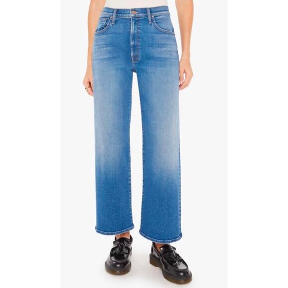 Mother Denim The Dodger Ankle High Rise Wide Leg Cropped Jeans Blue Plus Size 33 - Picture 13 of 15